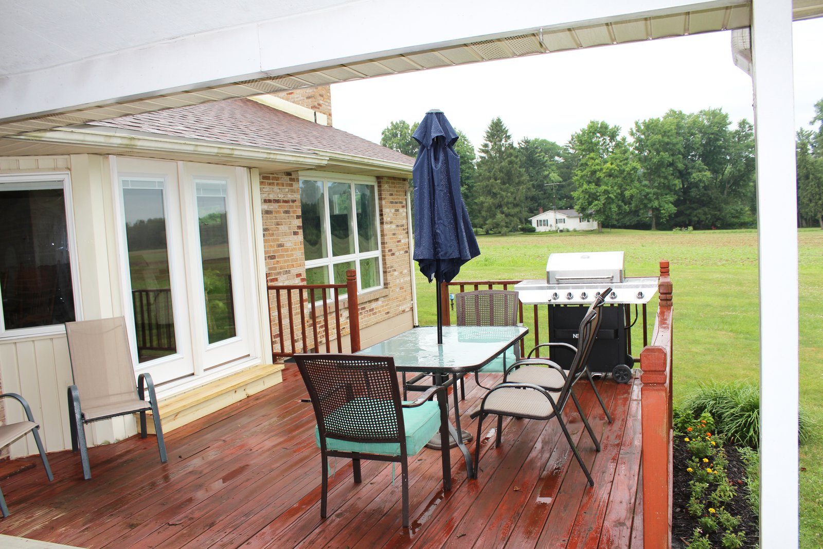 The back deck overlooking the farm