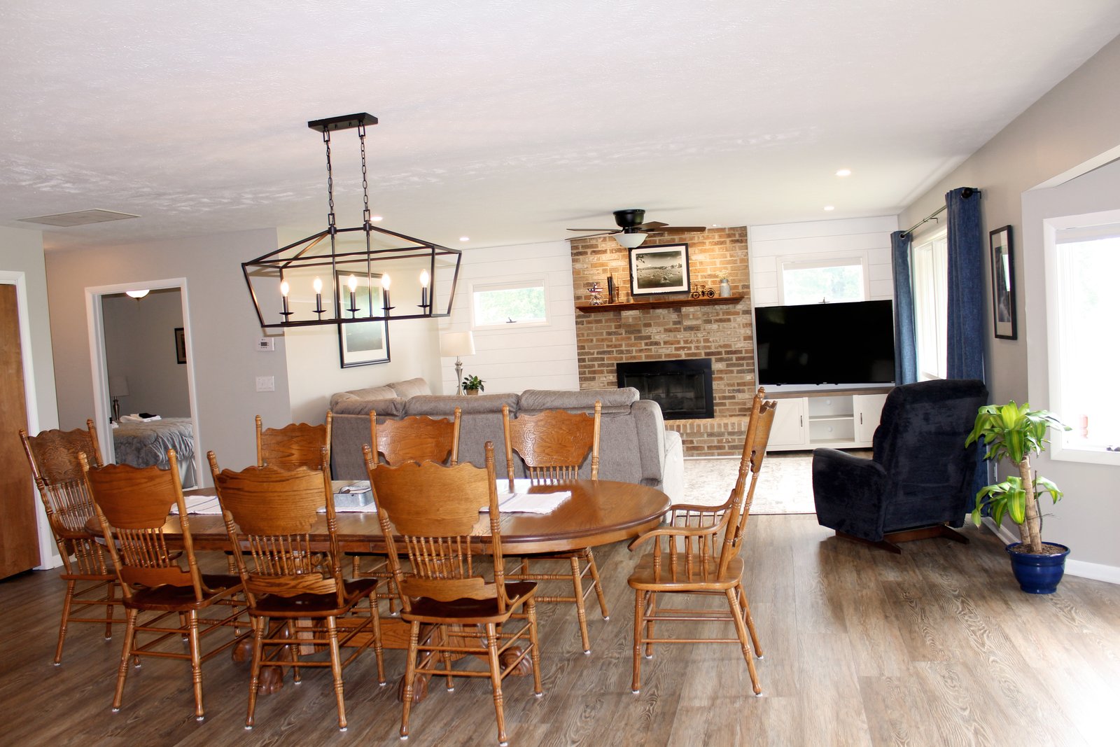 Open-concept dining with seating for the whole family